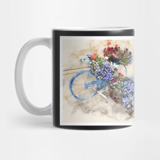 Exeter bicycle flower Mug